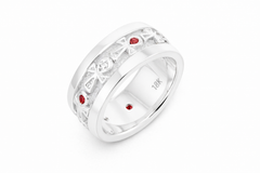 white gold ankh wedding band with diamonds