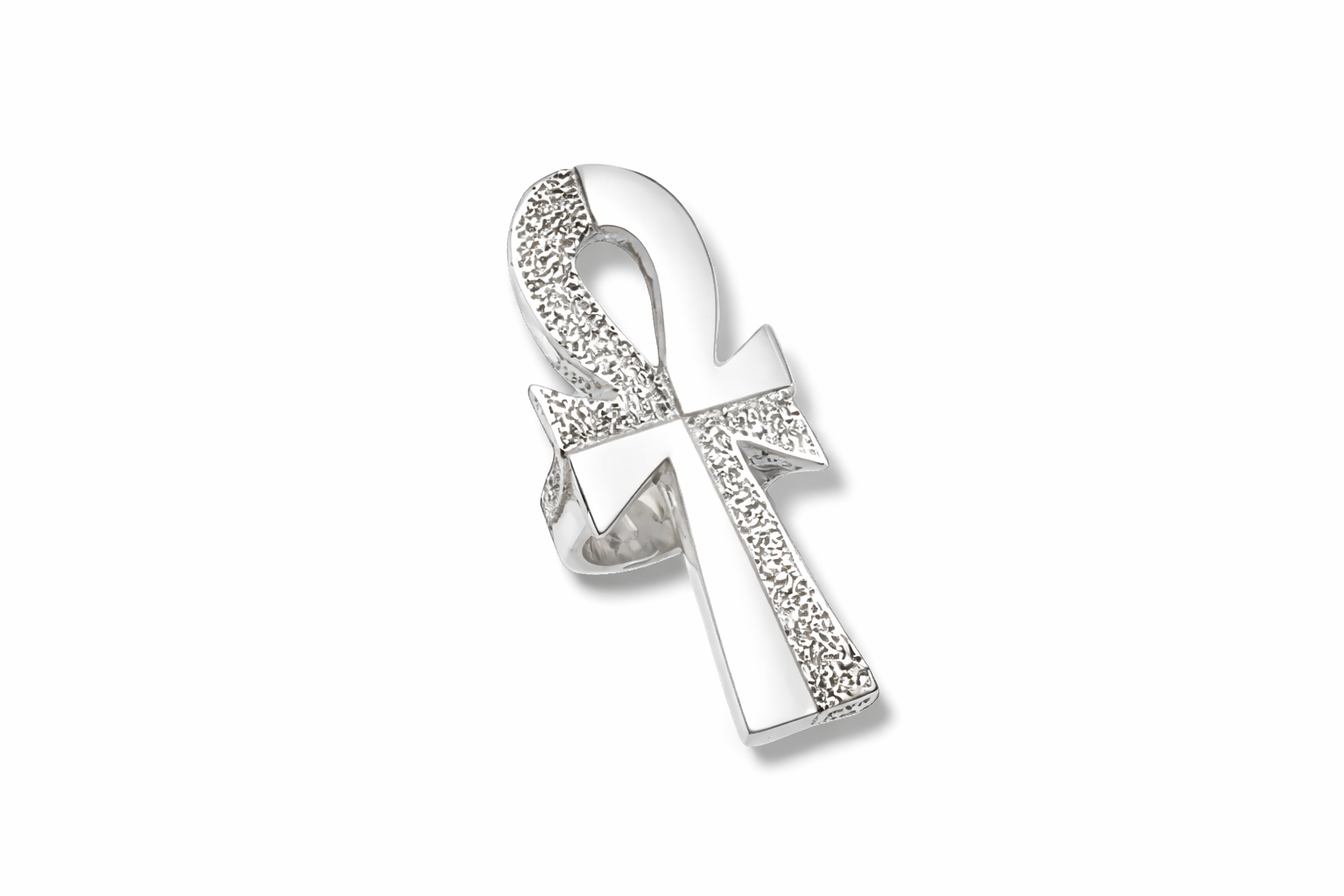 XL Ankh Ring Smooth and textured large ankh ring