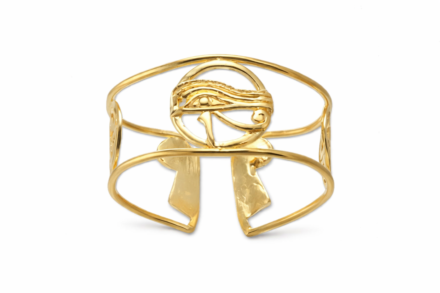 Gold Eye Arm Cuff on a white background