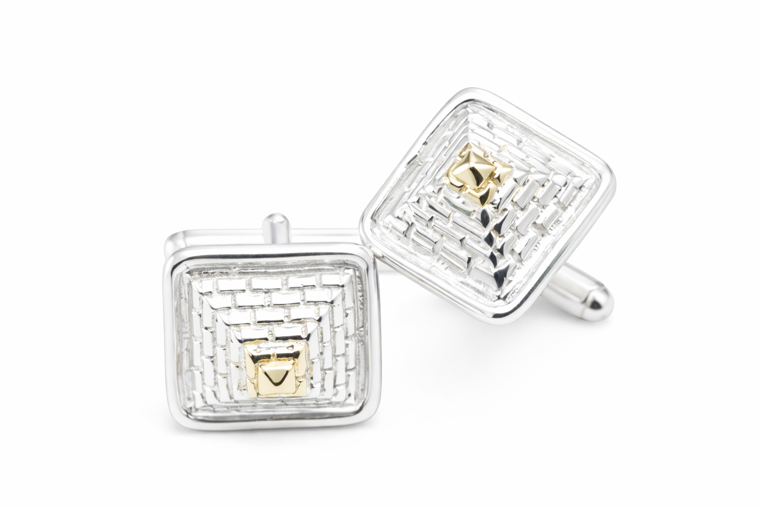Great Pyramid Cufflinks w/Gold Caps
