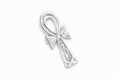 The Lotus Flower Ring features two lotus flower wrap around each other to create a large ankh design.