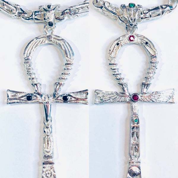 Master Key Ankh Pendant (2 sided) Sterling Silver