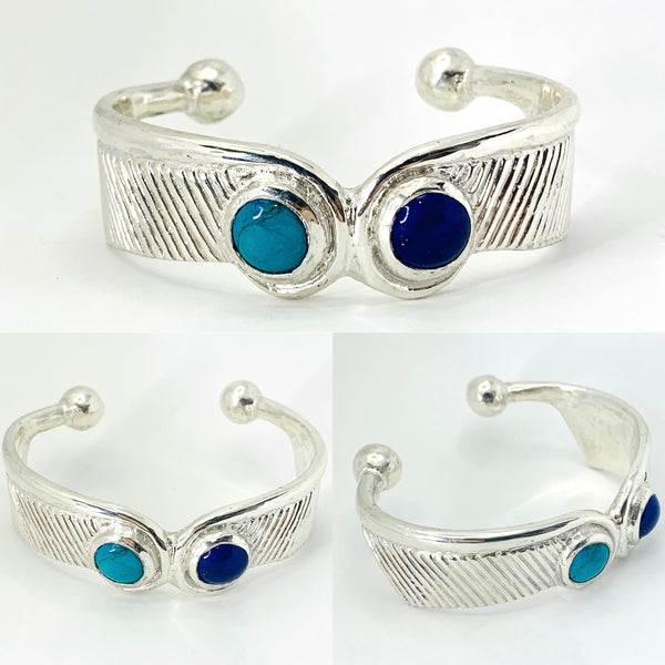 MA’AT Bracelet Cuff w Gem Stones