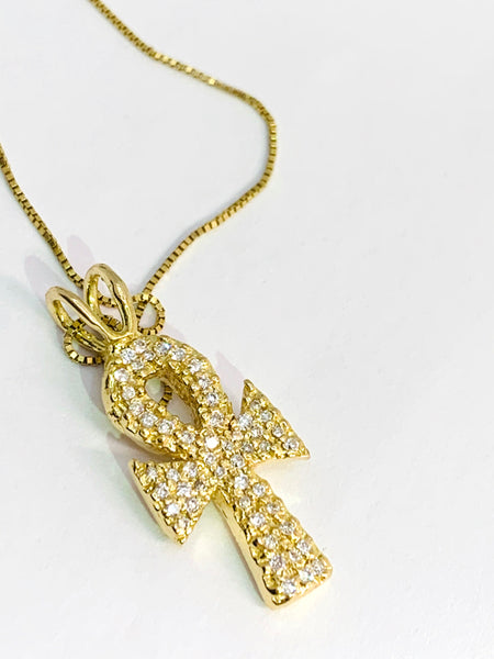 Diamond Crusted Ankh - petite