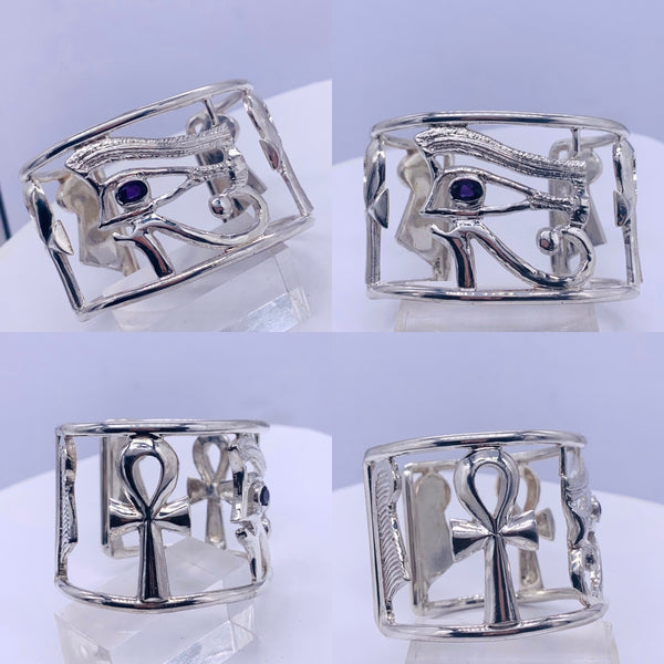 Eye of Heru Bracelet Cuff -Filagree