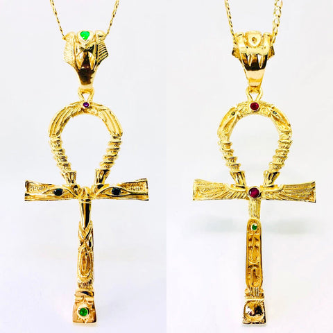 Master Key Ankh Pendant (2 sided) 14k Gold