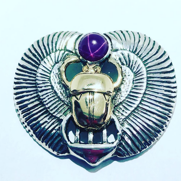 Khepera Pendant w/Wings (Silver /14k Scarab)