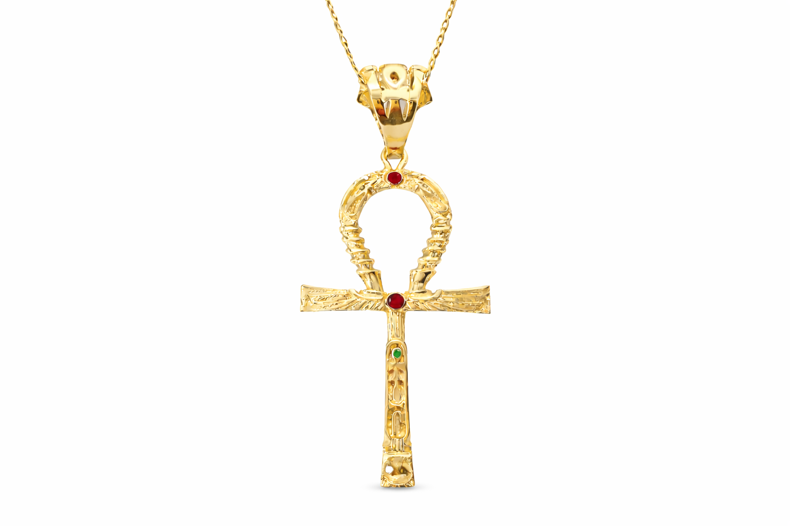 Reversible Master Key Ankh Pendant | Thin Gold Version