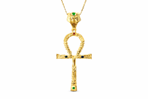 Reversible Master Key Ankh Pendant | Thin Gold Version