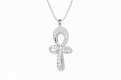 18k White gold ankh in the shape of two infinity symbols