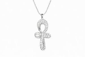 18k White gold ankh in the shape of two infinity symbols