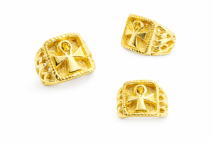 three angles of Lotus Ankh rings