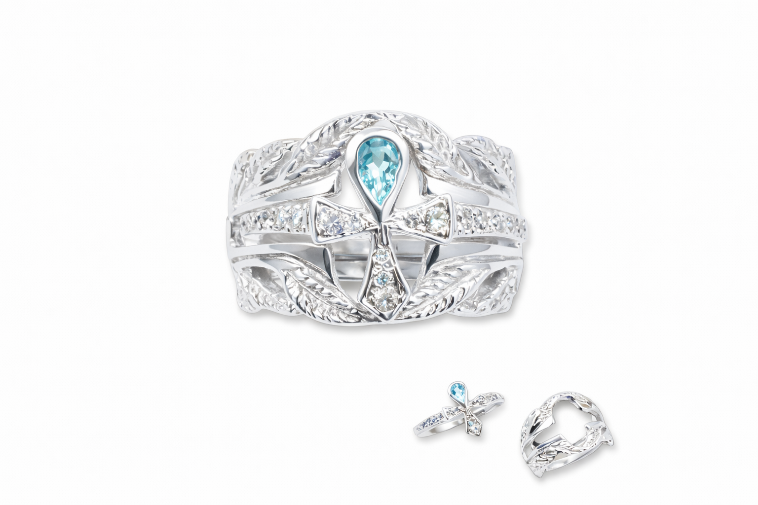 Sowing seeds of love white gold bridal set