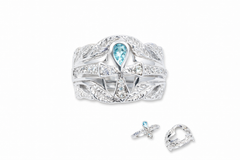 Sowing seeds of love white gold bridal set