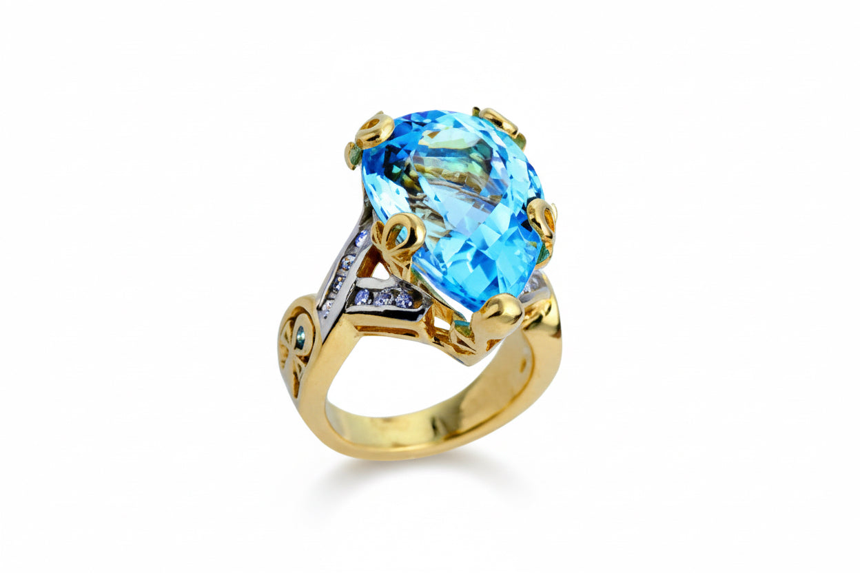 Pear shaped cocktail ring