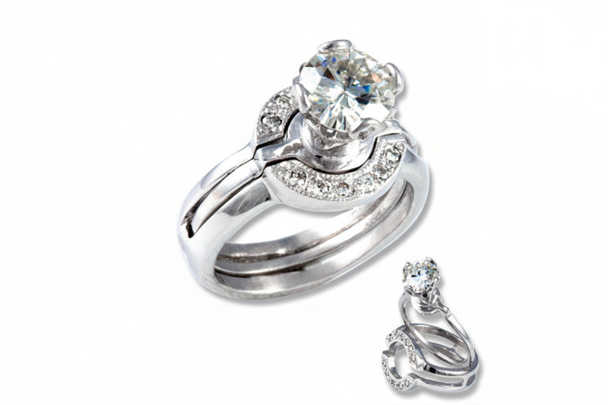 Ankh Halo Two Part Engagement Ring