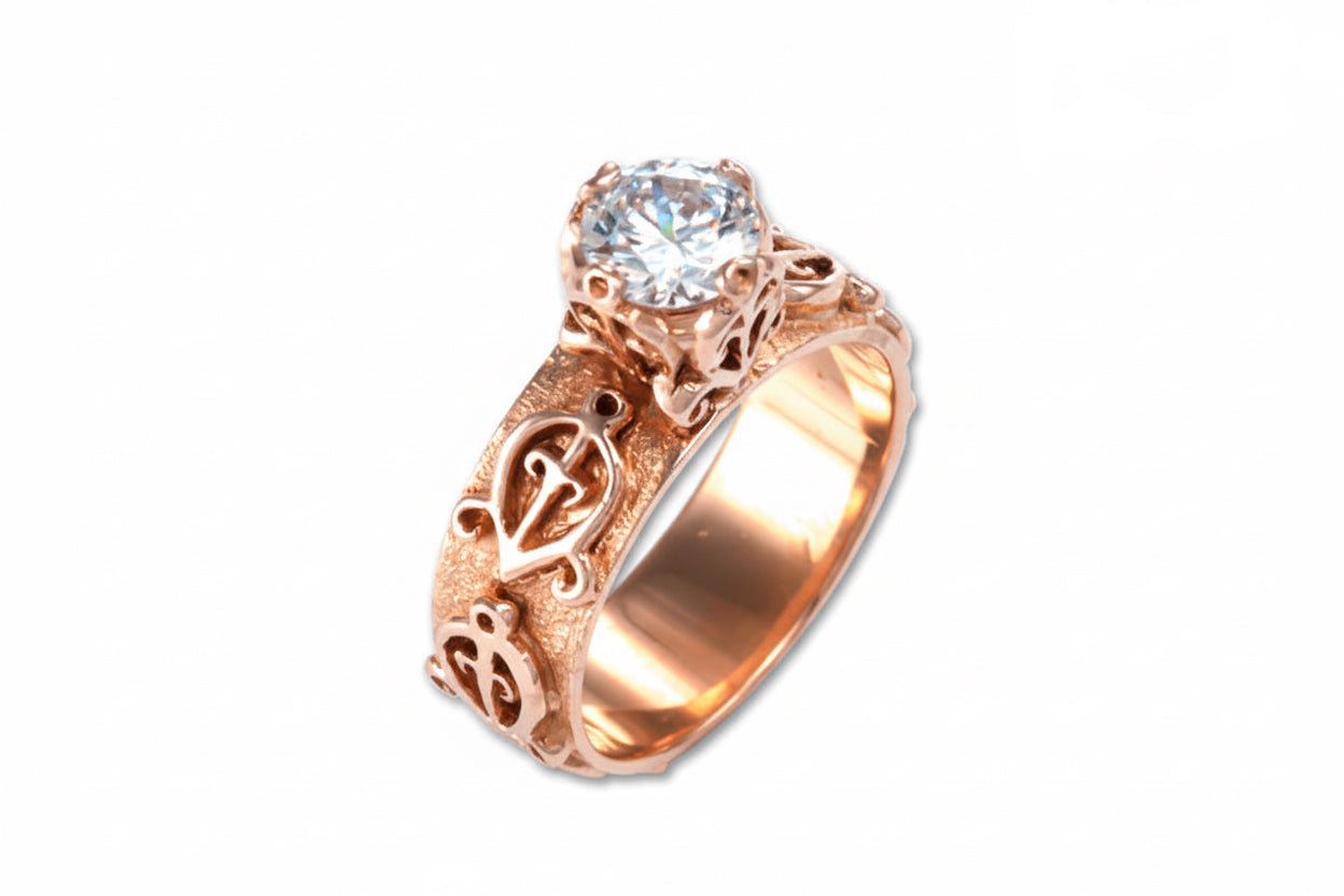 Odo Nnyew Fie Kwan Adinkra Engagement Ring