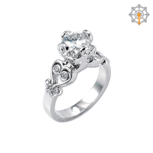 Sankofa Solitaire Engagement Ring - Adinkra
