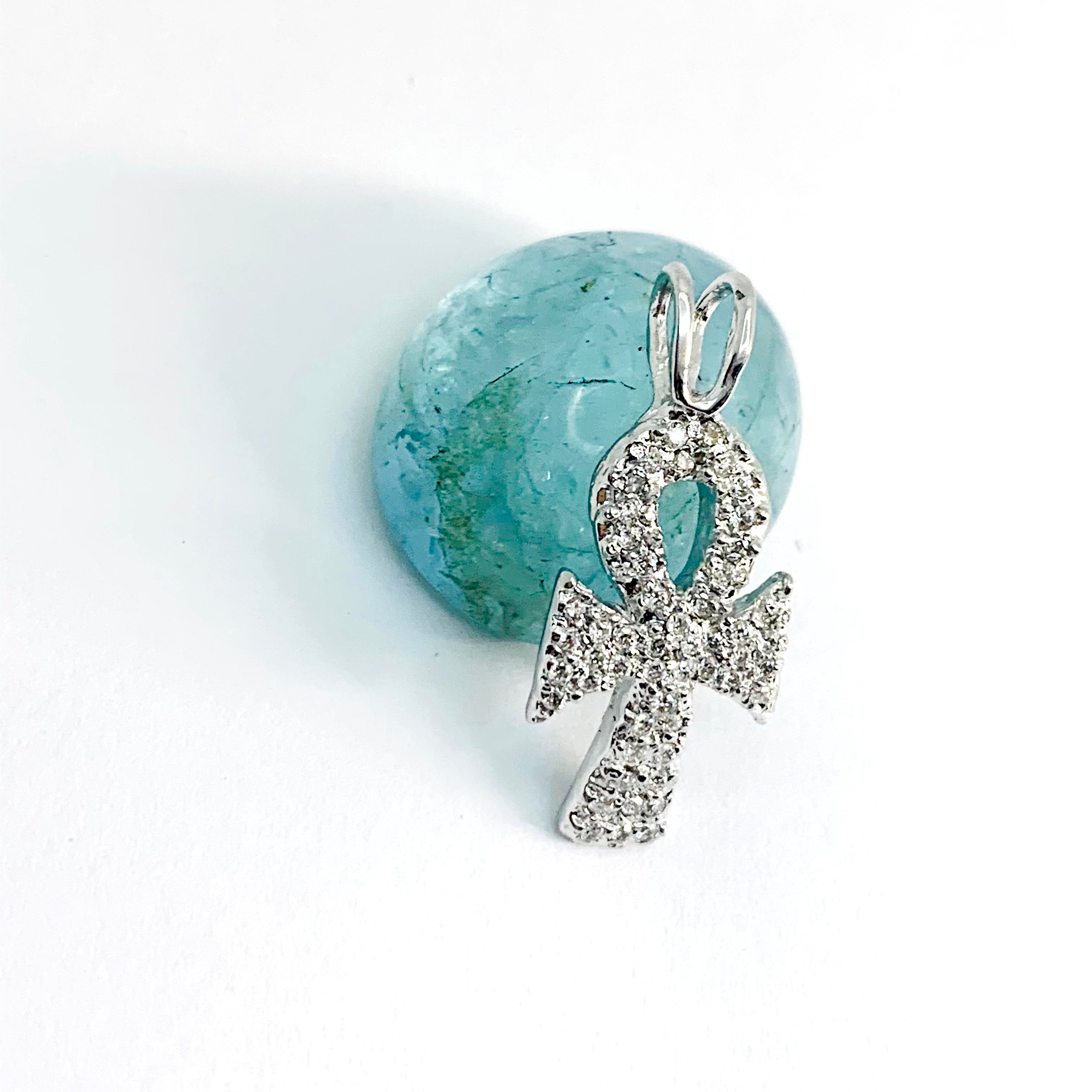 Mini Ankh Pendant w Diamonds