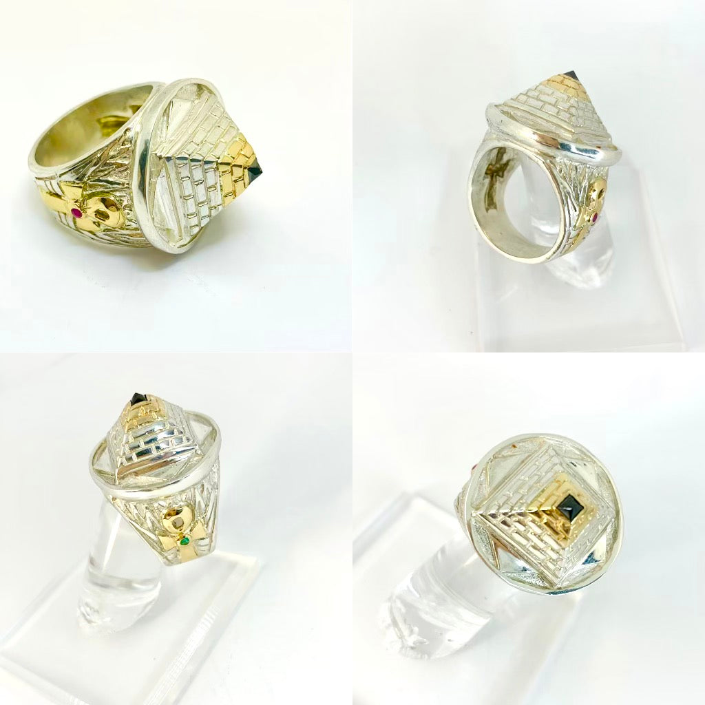 14k White Gold 1ct TDW Diamond Pyramid Ring (H-I, I1-I2) | Amazon.com