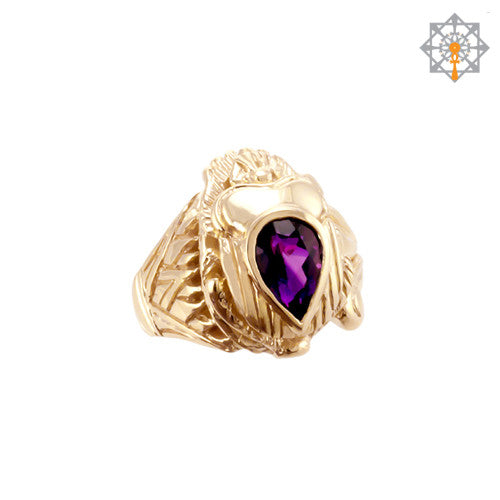 Scarab on Lotus Ring