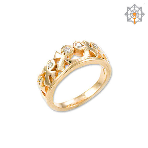 Ankh Crown Wedding Band